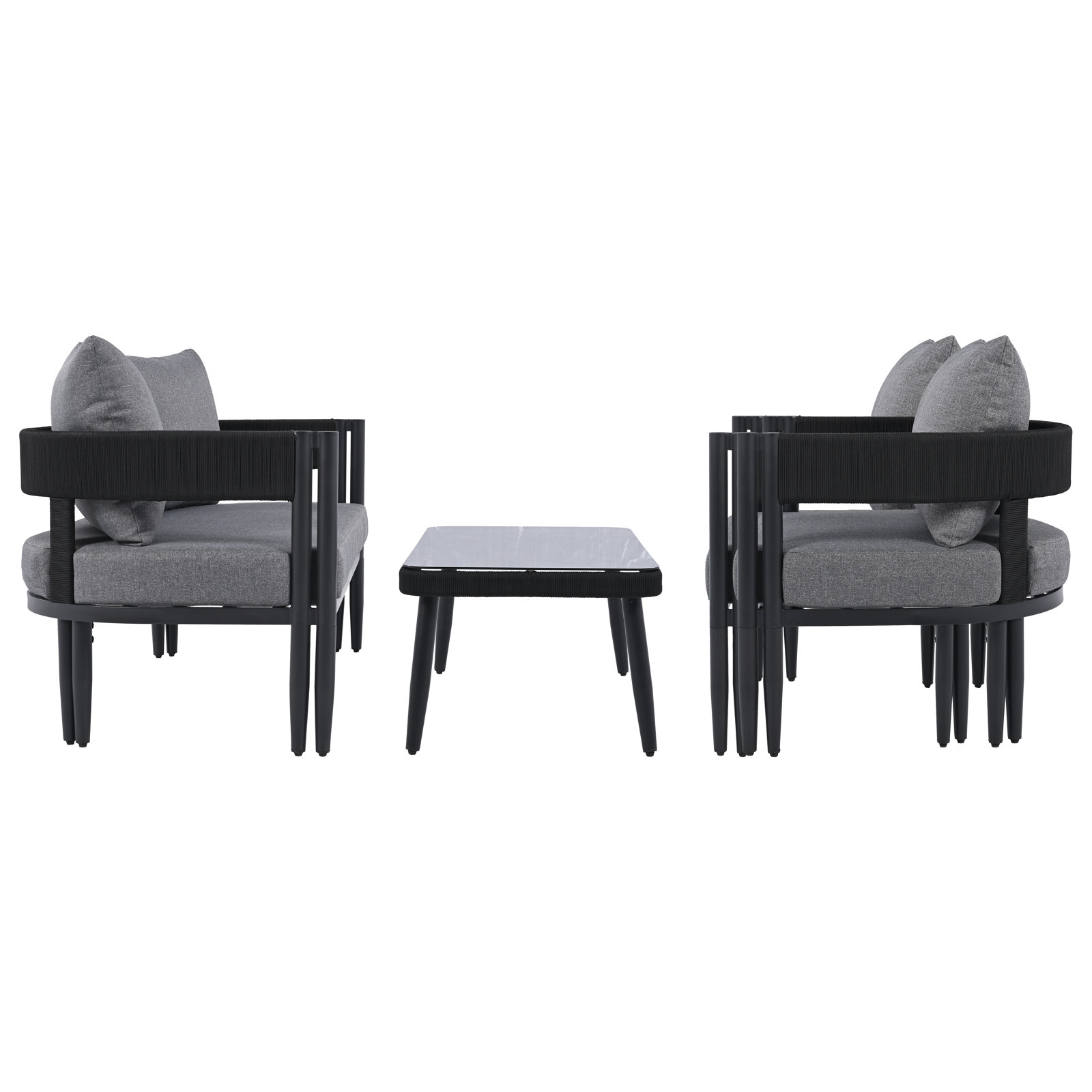 Viola 4-Person Patio Seating Group, Gray
