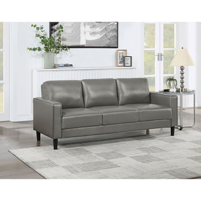 Farallone Grey Track Arm Luxury Sofa – Golden Legs & Plush Pillows for Elegant Living Room & Reception Areas