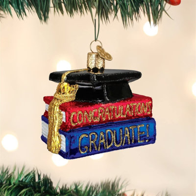 Old World Christmas Blown Glass Ornament for Christmas Tree, Congrats Graduate