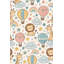 Papier peint animaux safari et montgolfières pastel-356240705