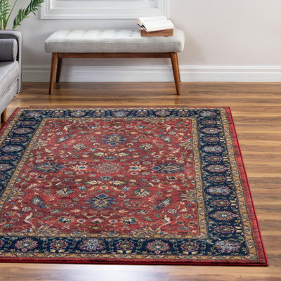 Tapis oriental noir / rouge Abisha