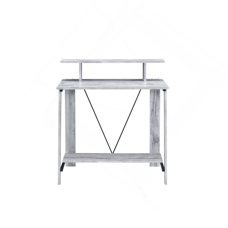 Antique White& Black Finish Writing Desk, Gray