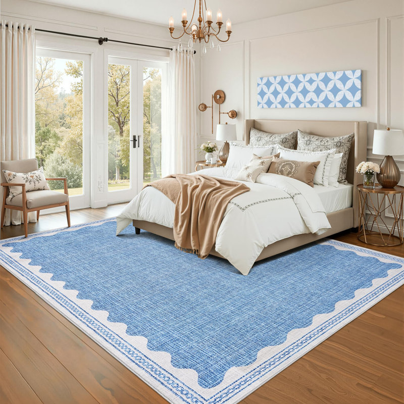 Rectangle Abstract Area Rug, Blue, Rectangle 240 x 340 cm