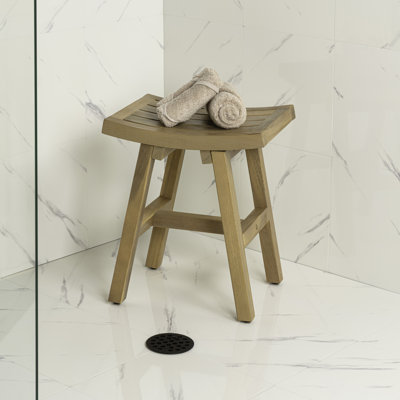 Tabouret de douche en bois d'acacia massif Tamlyn