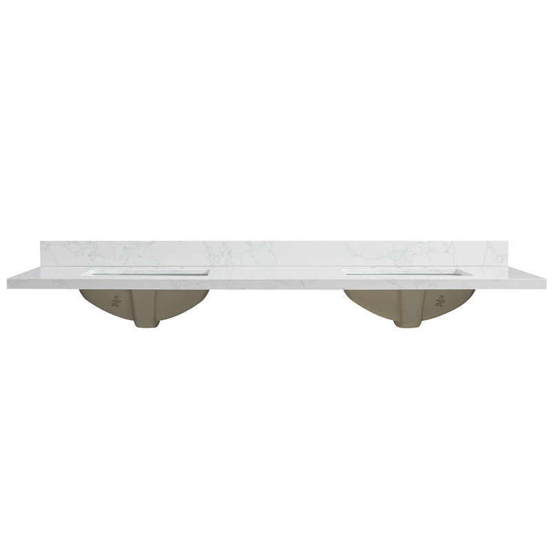 Jaen 73'' Reticulated Grey Stone Double Sink Vanity Top