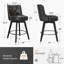 Tabouret de comptoir pivotant rembourré Arleine-92729595-93363830