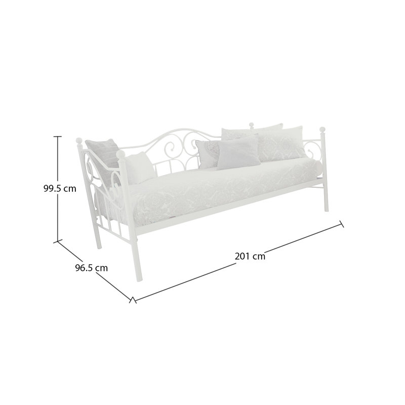 Lamentin Metal UK Single - DE 90 X 190 Cm, White