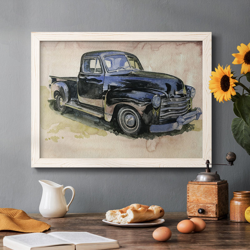 Antique Pickup II, reproduction d'art sur toile, H 14 po x l 20 po, Blanc