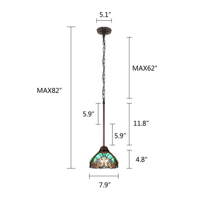 1 - Light Antique Dark Bronze Single Pendant