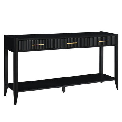 Console de hall d'entrée de haute qualité avec tiroirs à rayures verticales, pieds longs, convient au vestibule, au couloir, au salon, au vestibule, au couloir