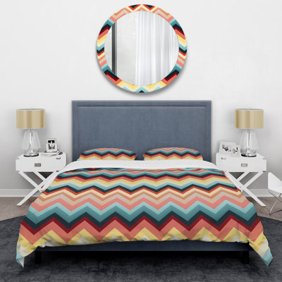 Literie rétro à motif de chevrons Mid-Century I