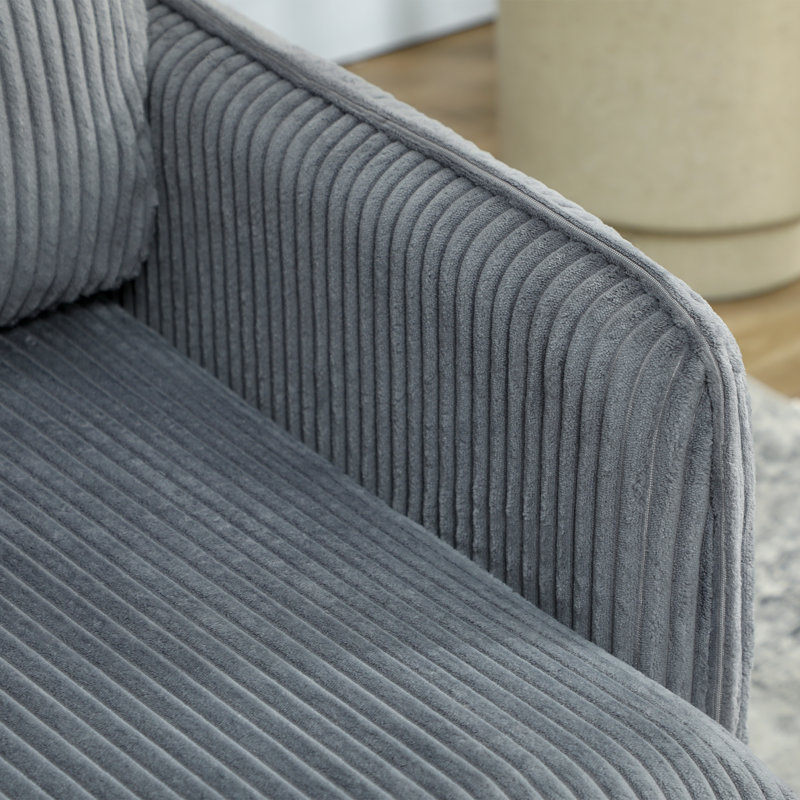 Ebern Designs 55" Loveseat Sofa with Button Tufted Back, Corduroy Small ...