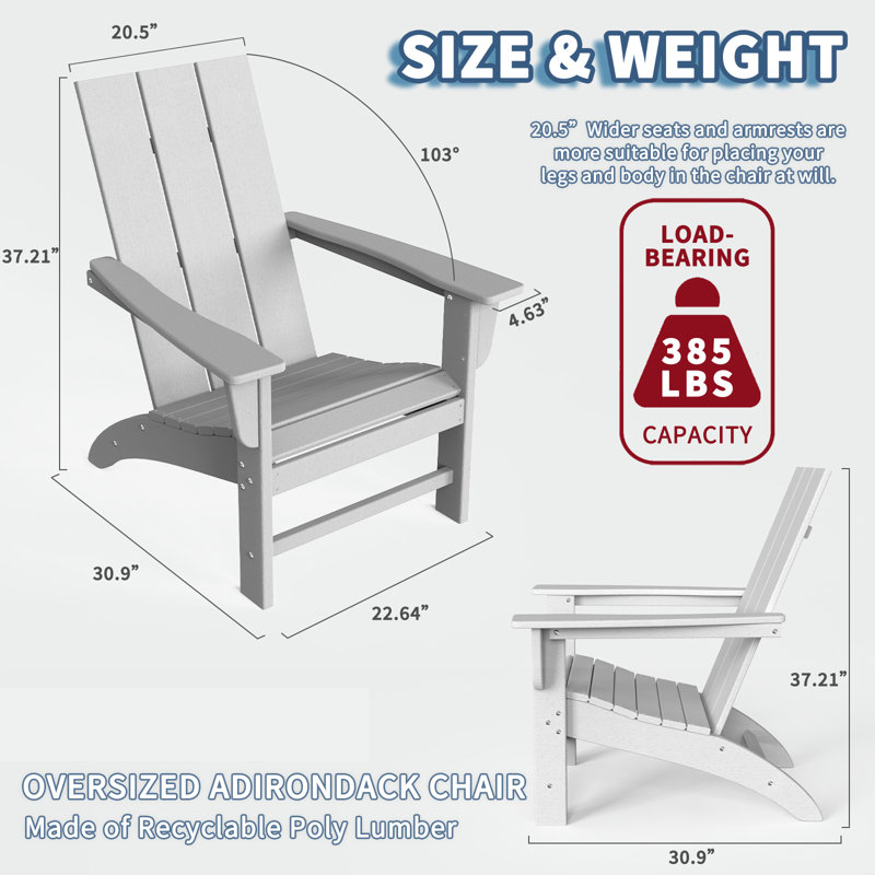 Barbee Outdoor Adirondack Chair, White
