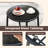 3 PCS Patio Furniture Set with Round Tempered Glass Top Table Armrests & Cushions