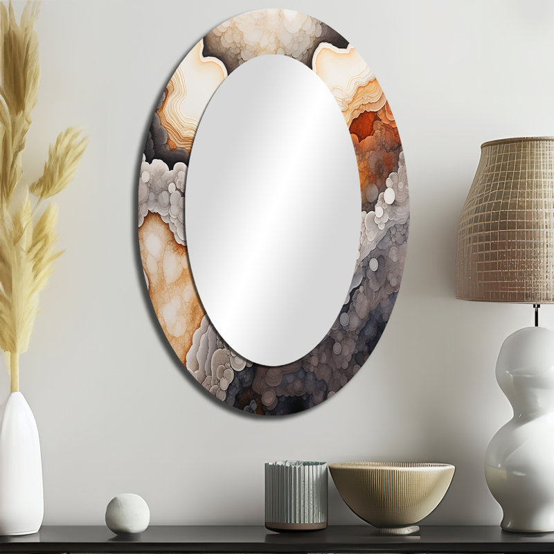 Miroir décoratif en métal Stone Geode Scenery Minimalisme III - Paysages, 36" H x 24" W
