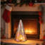 Veilleuse de table arbre de Noël en verre irisé 8 pouces