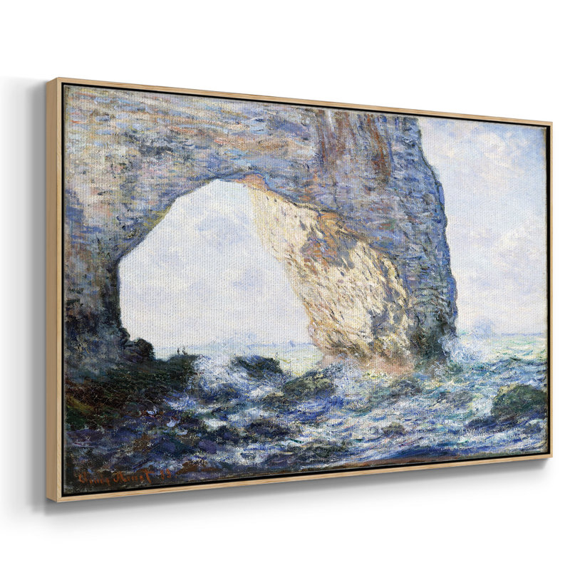 Monet, reproduction d'art encadrée sur toile par Claude Monet, H 27 po x l 41 po x P 2 po, Naturel