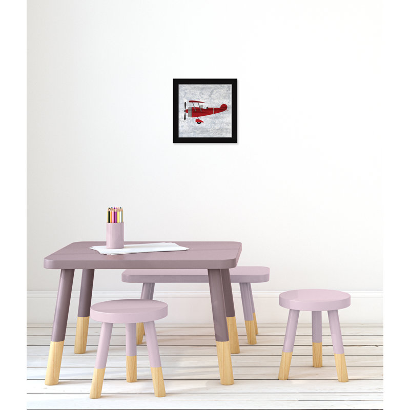 Impression sur papier rouge 2, Encadré plat noir, H 12 po x l 12 po x P 0,6 po