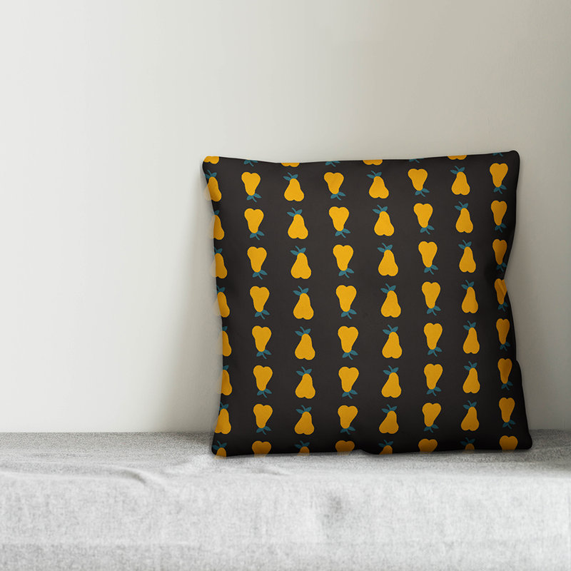  Housse de coussin Pear, 16 po x 1 po, Jaune