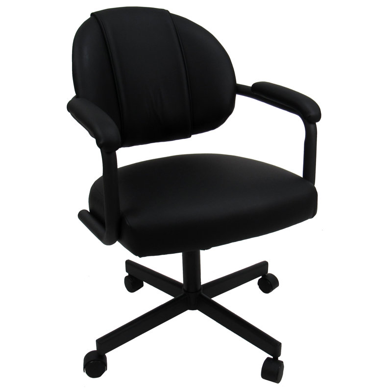 17'' H Upholstered Metal Armchair, Black, Black