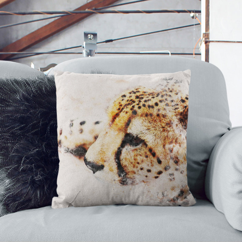 Cheetah Vol.1 Square Throw Cushion, 40cm H x 40cm W x 15cm D