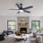 52 in. Indoor Black Smart Ceiling Fan with Integrated LED Light Kit, Work With Tuya APP and Smart Assistant Devices-129079226