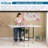 Cutting Table with Sewing Board Grid & Guides Top Mobile, Folding, Height Adjustable with Storage, Charcoal / White
