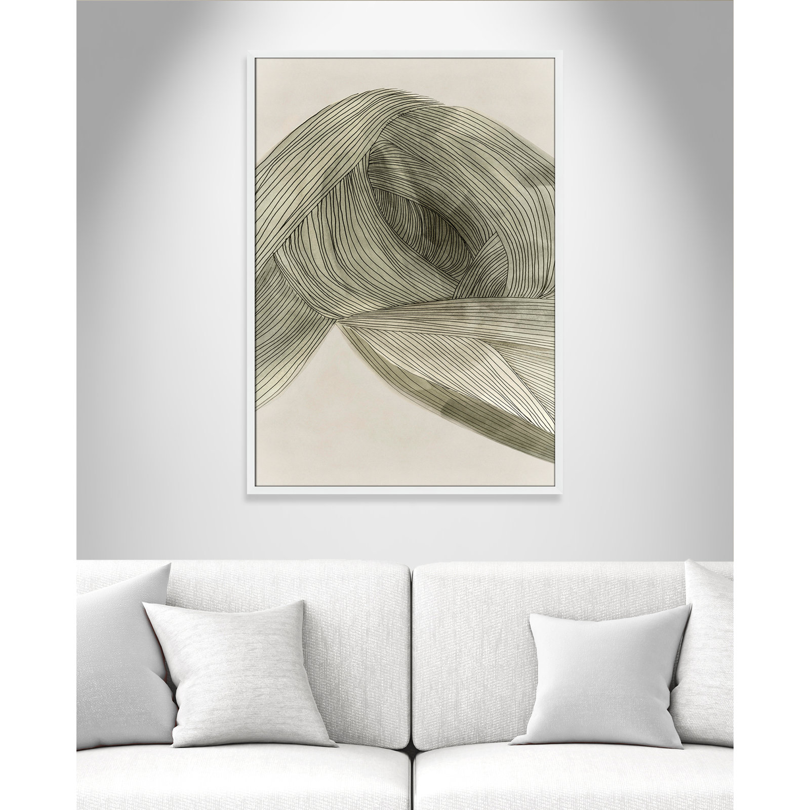 Arnell "Dreaming in Pastel I" Painting, 41.5" H x 29.5" W x 0.75" D, Satin White