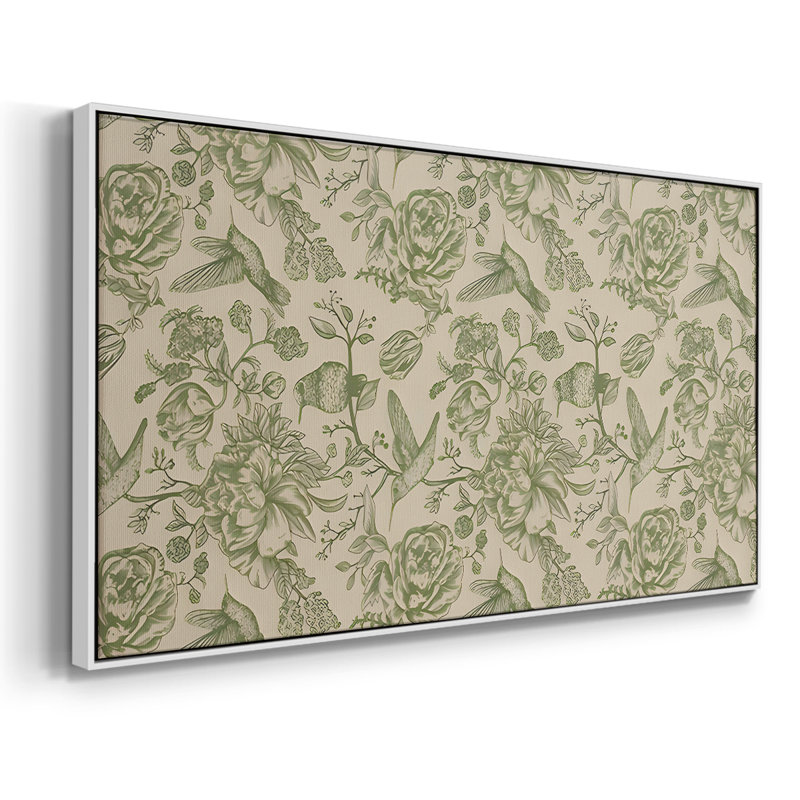 Botanical Series-CDIV- Toile tendue avec châssis tendue, prête à être accrochée, H 25 po x l 49 po, Blanc