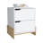 Nightstand With 2-Drawers, End Table With Sturdy Base, White / Macadamia-121052659