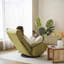  Fauteuil inclinable et pivotant réglable, réglable en 5 positions, revêtement en tissu vert doux avec structure en métal