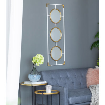 Iron Frame Horizontal and Vertical Round Mirror