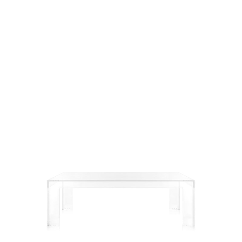 Invisible Coffee Table, 12.4" H x 39.37" L x 39.37" W, Amber