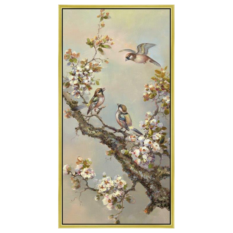 Birds Print, Gold, 22" H x 42" W