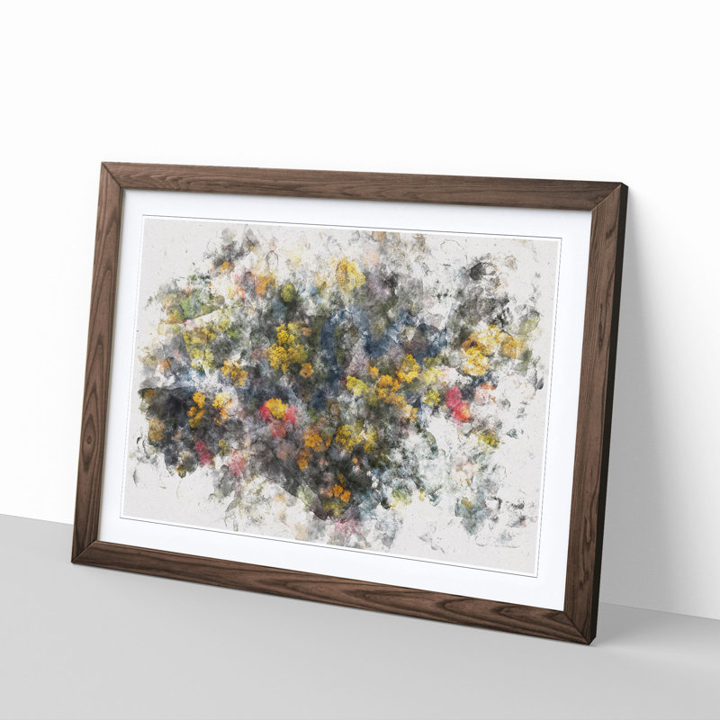 River Through an Autumn Forest - Picture Frame Painting Print, 24cm H x 33cm W x 2cm D, Walnut Framed