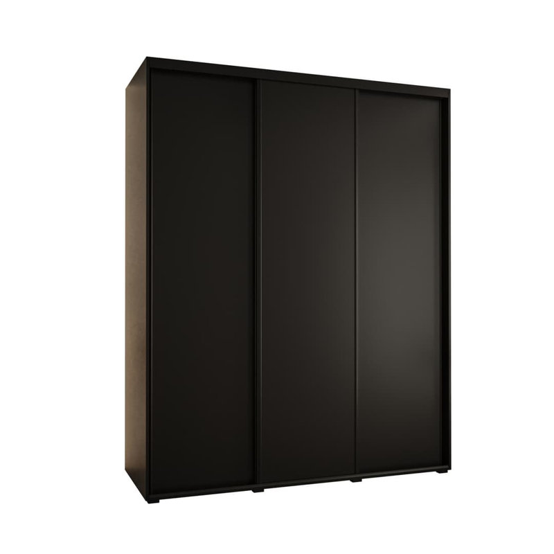 Auniya 3 Door Manufactured Wood Wardrobe, Black