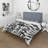 Black And White Graphic Flowers V Microfiber / Polyester Duvet Cover SetMicrofiber / Polyester Duvet Cover Set-1365790603