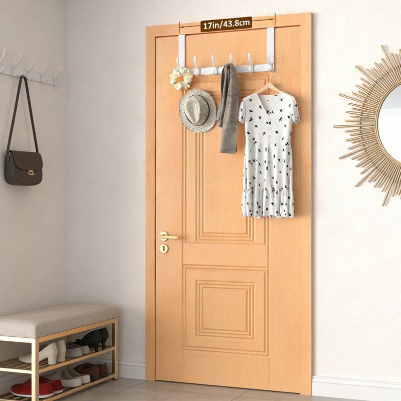 Cintre au-dessus de la porte avec accoudoirs allongés, assemblage sans outils, s'adapte aux portes standard de 1 3/8 po, porte-serviettes durable et porte-manteau