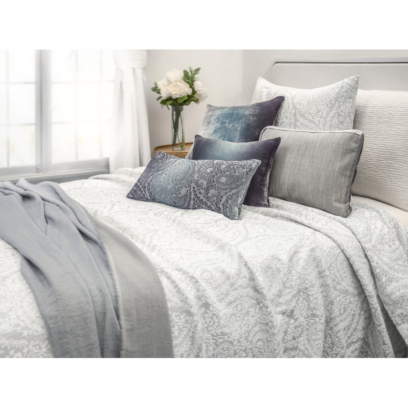 Ombre Velvet Rectangular Pillow Cover & Insert, Smoke, 12"H x 24"W