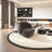 Dark grey curved negotiating sofa