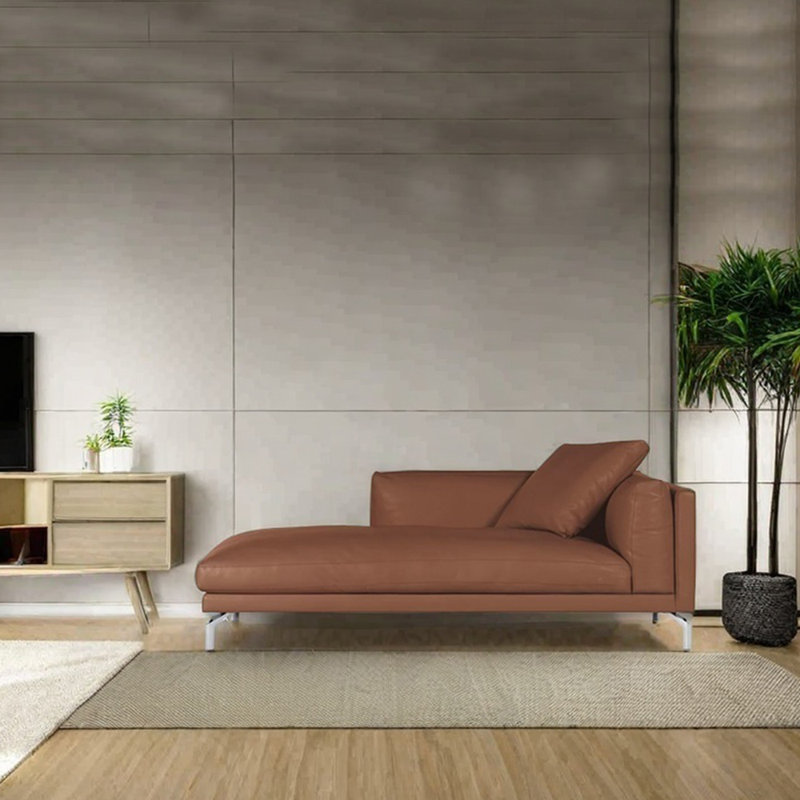 Fauteuil inclinable léger en similicuir éponge de luxe, Brun, Orienté à droite