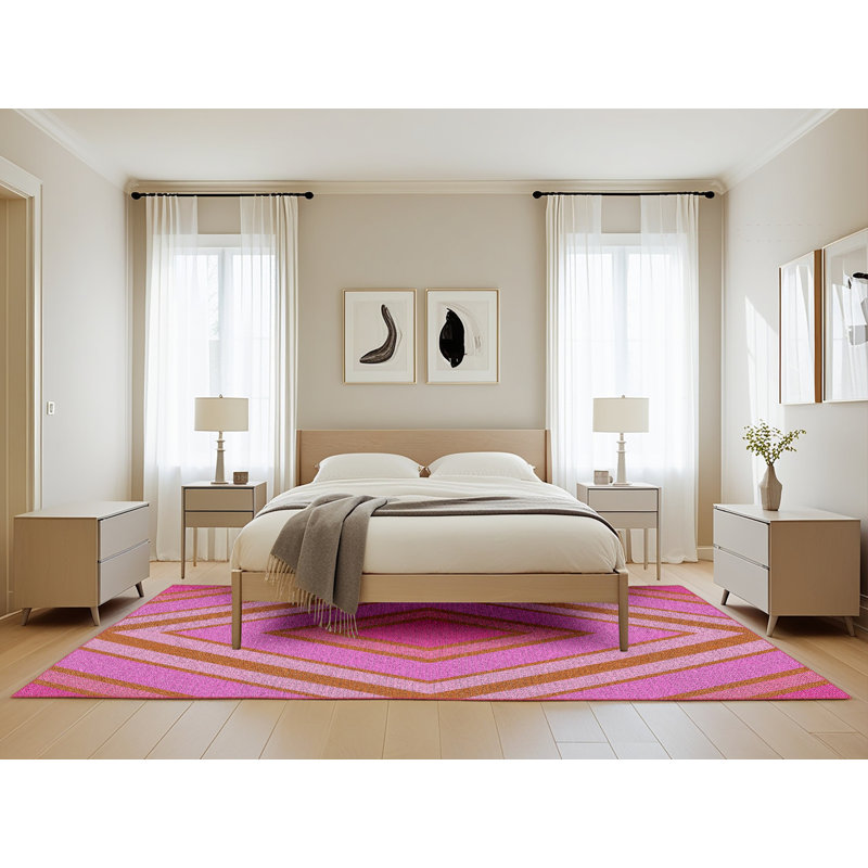 Geometric Indoor Rug, Rectangle 5' x 8'