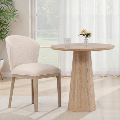 Coleman 30" Stone Pedestal Dining Table