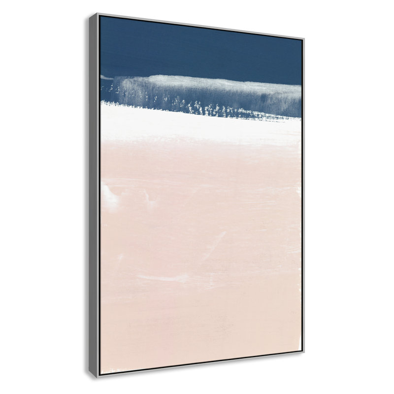 Hunsberger Blush Horizon - reproduction d'art, Pas de tapis, H 41,5 po x l 61,5 po x P 2 po, Toile avec cadre argenté