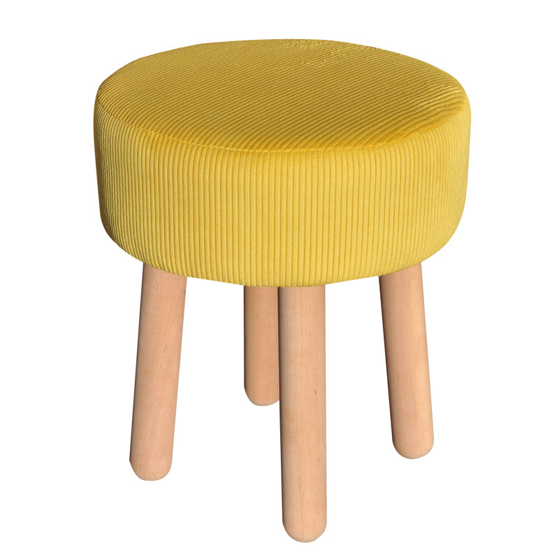 Solid + Manufactured Wood Accent Stool, Yellow