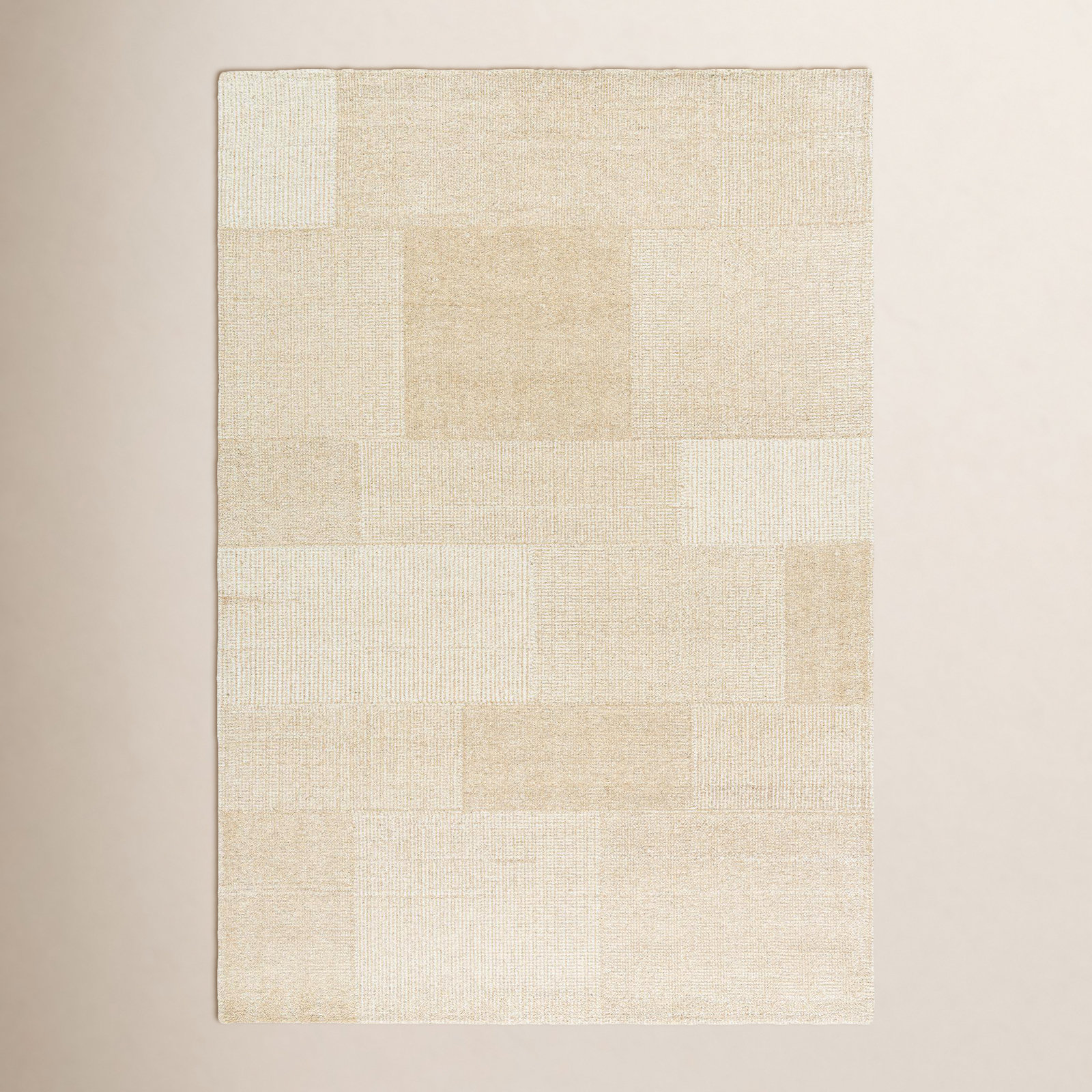 Cheena Hand-Tufted Block Print Rug, Rectangle 5' x 7'6"