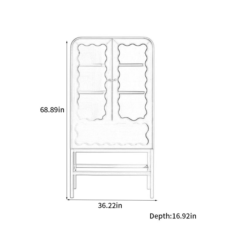 Armoire multifonctionnelle nordique simple et moderne, Burlywood