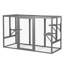 Cage féline avec toit imperméable et marches réglables - couvercle gris noir