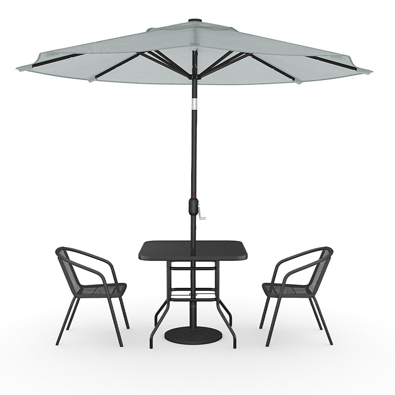 Agnant 2 - Person Patio Dining Set with Square Table