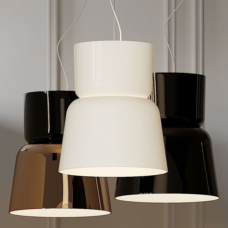 3 - Light Chrome LED Cone Pendant, Opal White, No